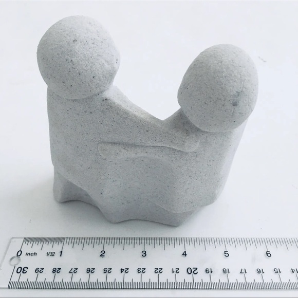 Vintage Marbell Stone Art Sculpture Belgium 2 People (5x3x4.5) MCM - Picture 3 of 7